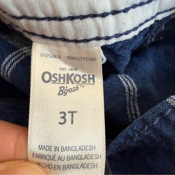 OshKosh B'gosh Blue Plaid Kids Overalls size 3t - Picture 5 of 6
